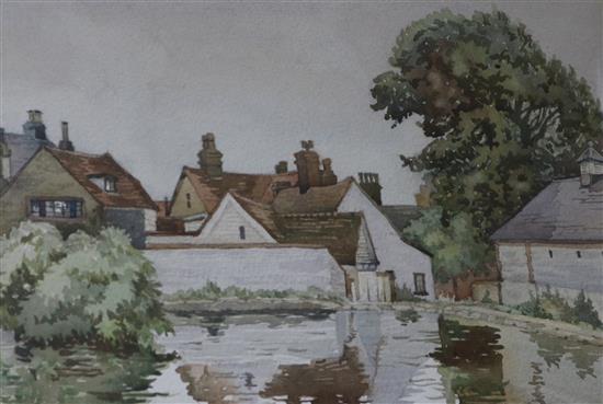 Inez Rottingdean pond, and a Moorland scene 20 x 13 cm